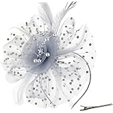 AQOKKA Women Fascinators Hats Flower Fascinators with Headband and Clip Tea Party Headwear for Women and Girls
