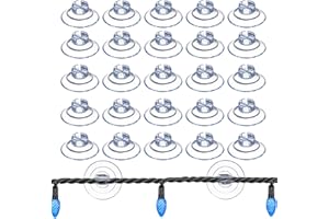 FONUNO Christmas Light Suction Cups 1 1/5" Holiday Suction Cup Hooks Holder for Hanging Christmas Light String Decoration No Tools Required (50 Pieces)