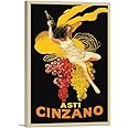 ARTCANVAS Asti Cinzano 1920 Canvas Art Print Stretched Framed Painting Picture Poster Giclee Wall Decor by Leonetto Cappiello - 26" x 18" (0.75" Deep)