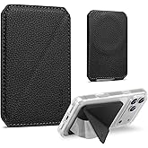 Denior for Magnetic Wallet RFID Slim Card Holder with 1 Card Slot, Capacity for 1-2 Cards Magsafe Compatible Slim for iPhone 17/16/15/14/13/12 Series Phone Wallet (Black)