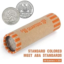 L LIKED 72 PCS Preformed Coin Wrappers Rolls-Quarters