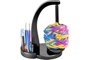 ULOI Crochet Yarn Holder - Upgrade with Crochet Accessories Storage Attachment, Magnetic Wooden Yarn Storage for Knitting Acc