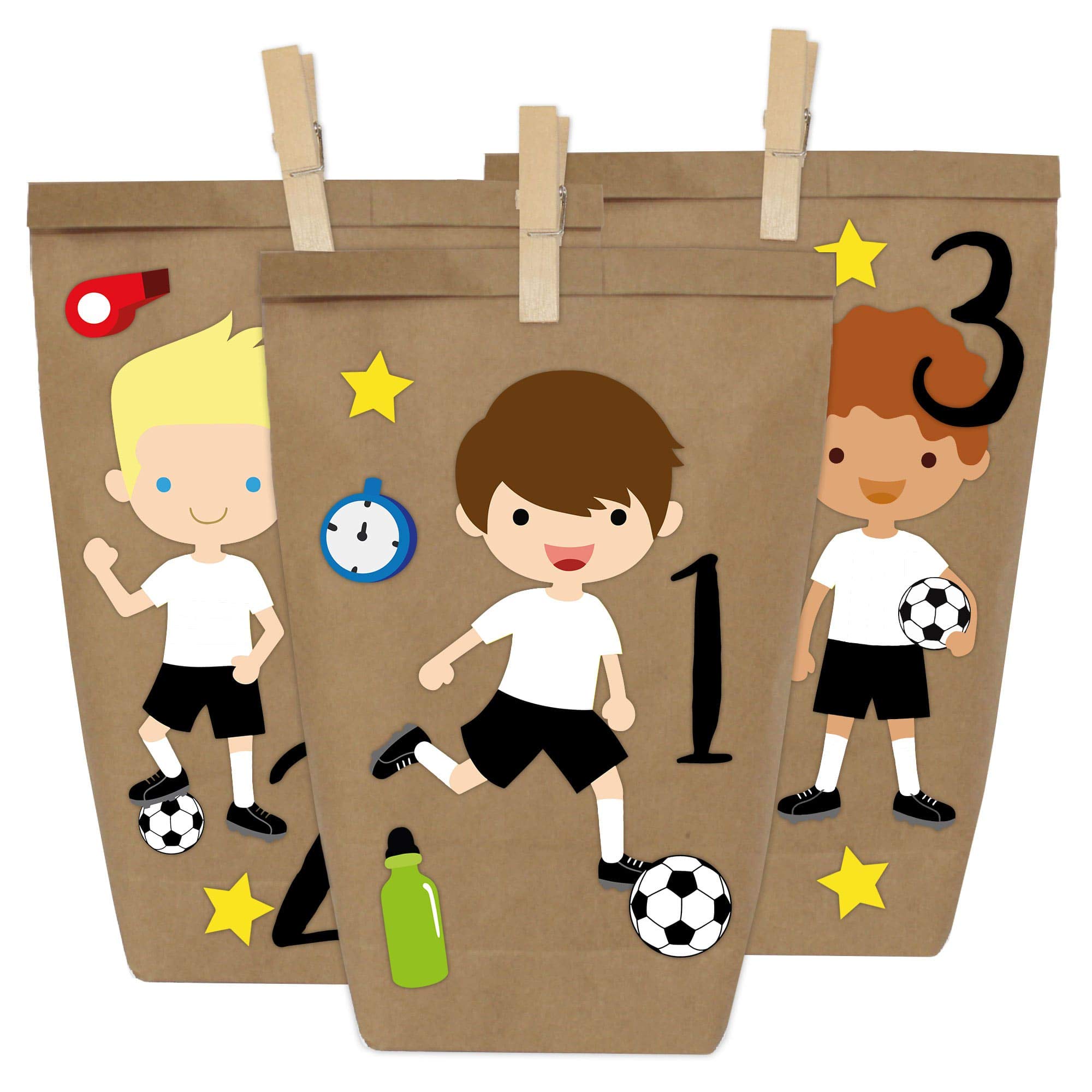 Papierdrachen DIY Advent calendar - football (German national team edition) for you to stick on - with 24 paper bags for you to craft for yourself - Christmas 2018