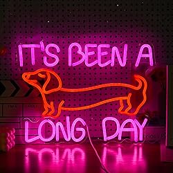 LIUOZHTEA Dimmable Dog Neon Sign Pink It’s Been A