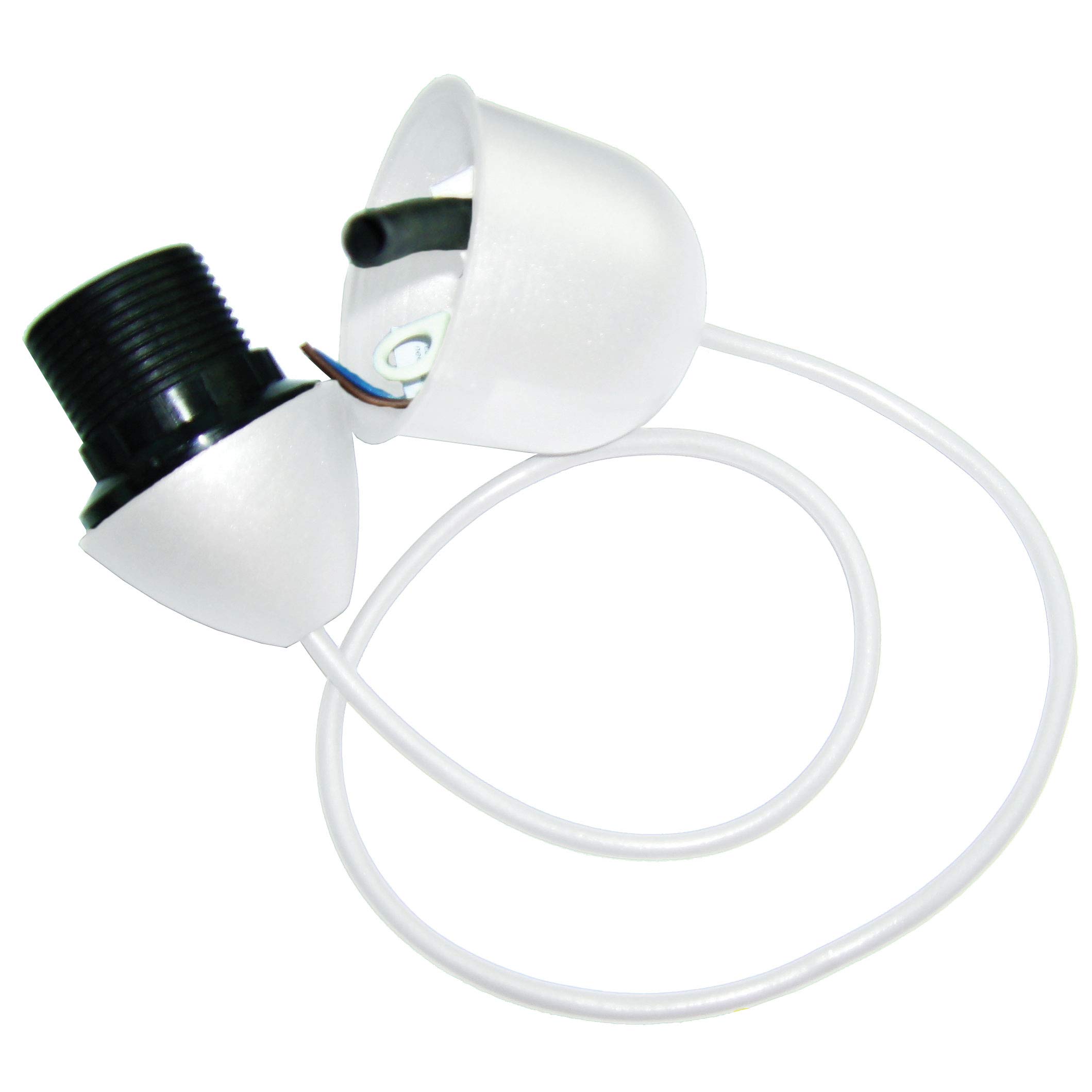 Electraline 70712 Plastic Mount + Socket E27 0.6 m White