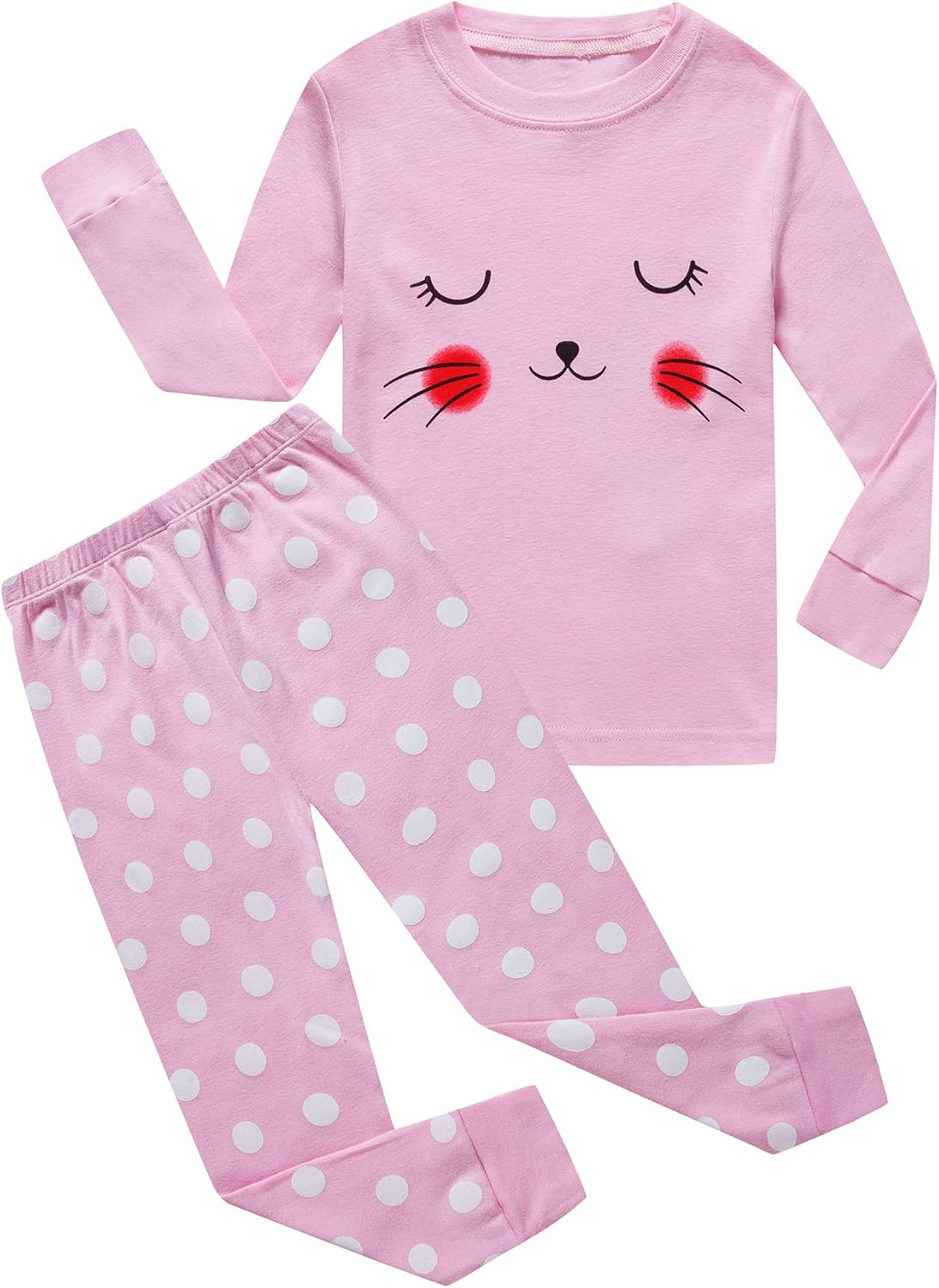 Clothes Girls Long Sleeve Pajama sets 100 Cotton Pjs Size