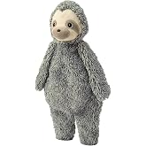 petlou Stuffingless Floppy Plush Dog Toys with Durable Squeak and Crinkle Paper Dog Chew Toys (Green Grey, 19" Floppy Sloth)
