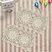 yazi Crochet Cotton Lace Placemats Doilies Rectangle Doilies Value Pack 2pc, Beige, 10inches by 16inches