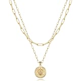 Turandoss Gold Layered Necklaces For Women - 14K Gold Plated Multilayer Choker Set, Bar, Pearl, Coin, Moon & Butterfly Pendants - View #4