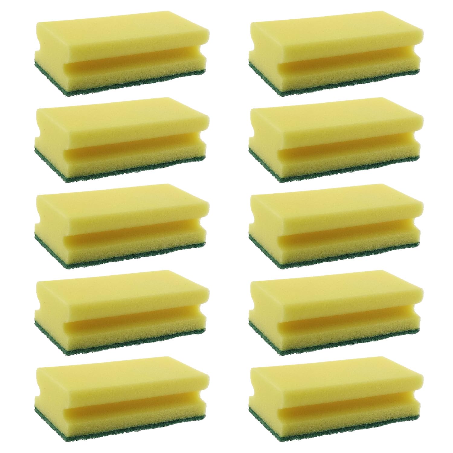 Scouring Pad XXL Kitchen Sponge 130 x 70 x 45 mm Cleaning Pot Sponge Yellow (10 x Yellow)