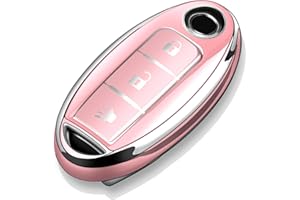 Tukellen Compatible with Nissan Key Fob Cover Soft TPU Key Case for Infiniti X-Trail Rogue Altima Quest Pathfinder Sentra Patrol CIMA Fuga Armada Teana Murano 3 Buttons Key Shell-Chalk Pink