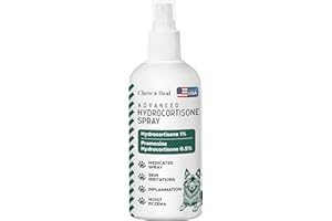 CHEW + HEAL LABS Hydrocortisone Spray for Dogs - 4 oz Dog Anti Itch Spray for Irritated Skin, Hot Spots, Flea Bites, Itching, and More - Made with Hydrocortisone and Pramoxine Hydrochloride - Made in the USA