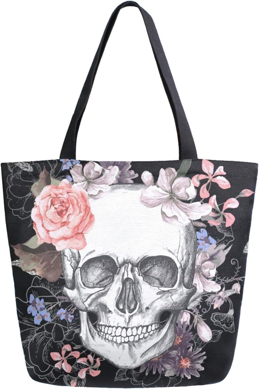 Qilmy Bolsa de lona para la compra, bolsa de playa, bolsa de hombro