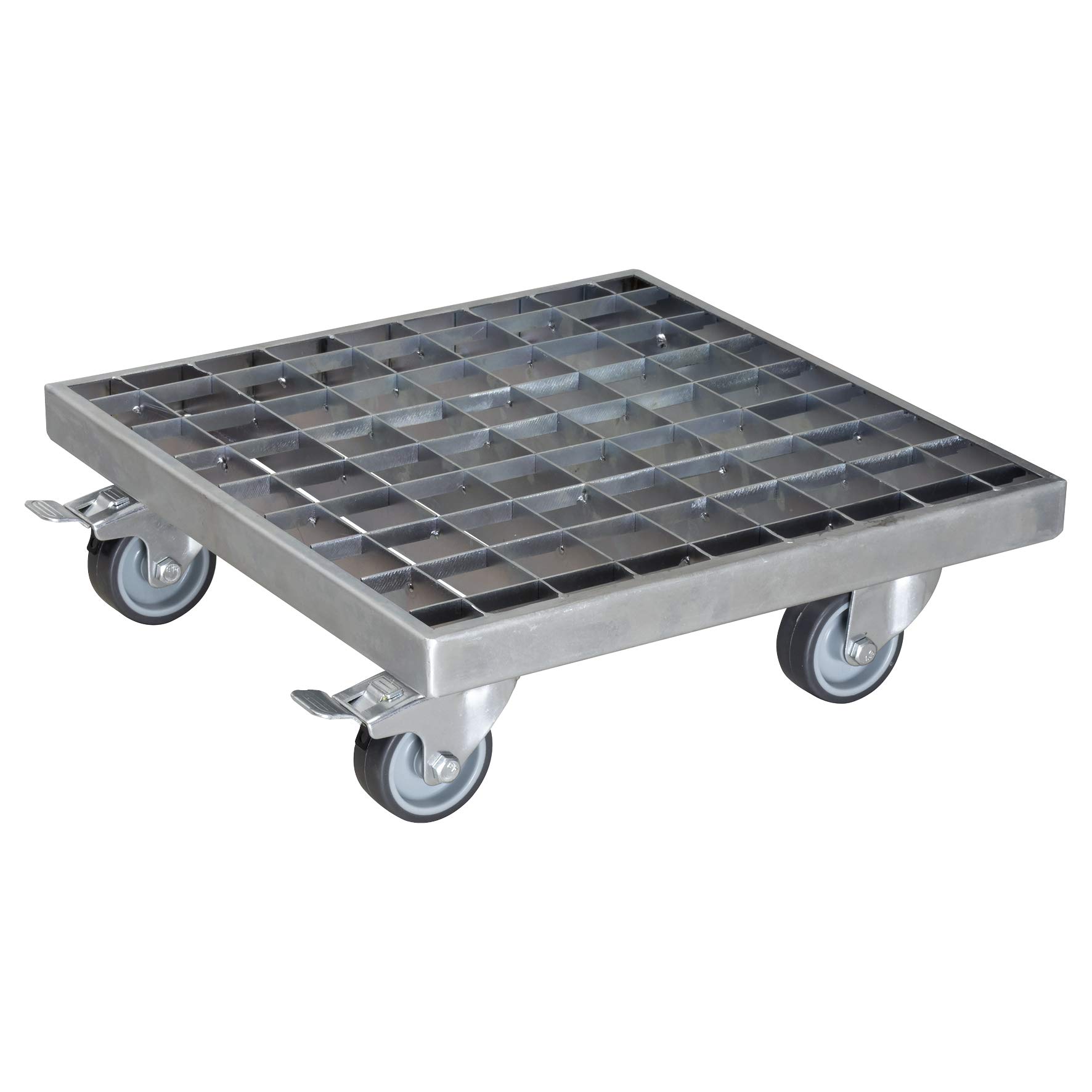 WAGNER INDUSTRIAL STYLE plant trolley 29 x 29 x 9,5 cm I Flower trolley for indoor + outdoor use I Plant pot trolley galvanised steel grid I Load capacity 200 kg - 20701501