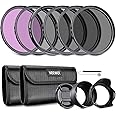 Neewer 72mm ND Lens Filter Kit: UV, CPL(Circular Polarising), FLD, ND2, ND4, ND8, Lens Hood and Lens Cap Compatible with Cano