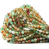 CHEAVIAN 60PCS 6mm Peacock Agate Round Loose Beads for Jewelry Making DIY Materials 1 Strand 15"