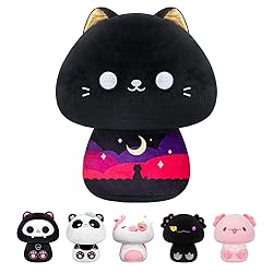 Mewaii 14 Inch Mushroom Plush, Kawaii Black Cat