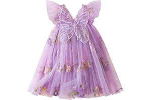 NNJXD Baby Girl Tulle Dress Casual Flower Embroidery Toddler Dresses