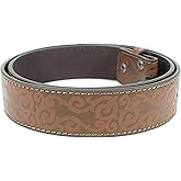 BC Belts Classic Western Scroll Leather Belt Strap Without Buckle 1.5" Wide with Snaps - Vintage Cowboy Cowgirl Style