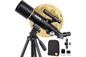 Telescope, HOROX 70mm Aperture 400mm Refractor Telescope for Astronomy Beginners, Fully Multi Coated Optics w. Pro Tripod & P