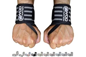 WOD Nation Wrist Wraps for Weightlifting & Strength Training – Professional Gym Straps w/Thumb Loop for Men & Women