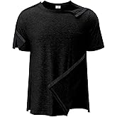 Fififlip Men's Post Shoulder Surgery Shirts Tear Away Recovery Short Sleeve Full Open Side Snap Chemo Shirt Adaptive Clothing