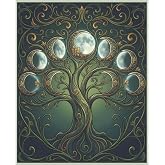 Moon phase with tree of life journal: 7.5x9.25 100-page college ruled lined.