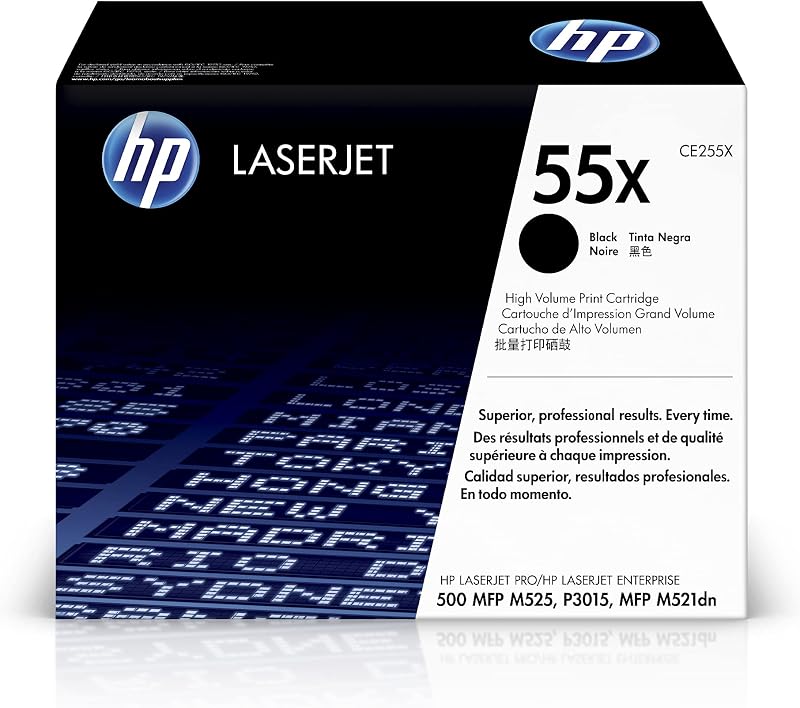 HP CE255X 55X High Yield Black Original LaserJet Toner Cartridge 12500 Pages