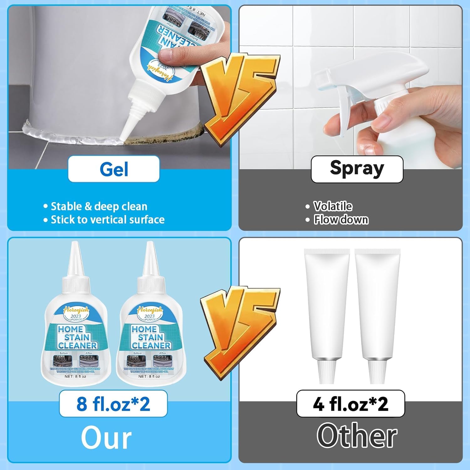 Home Remover Gel, 8 Fl Oz Household Washing Machine Cleaner for Washing Machine, Refrigerator Strips, for Tiles Grout Sealant Bathroom Cleaning Home Kitchen Sinks Cleaning Grout Cleaner