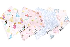 Copper Pearl Baby Bandana Drool Bibs for Drooling and Teething 4 Pack Gift Set Disney Princess