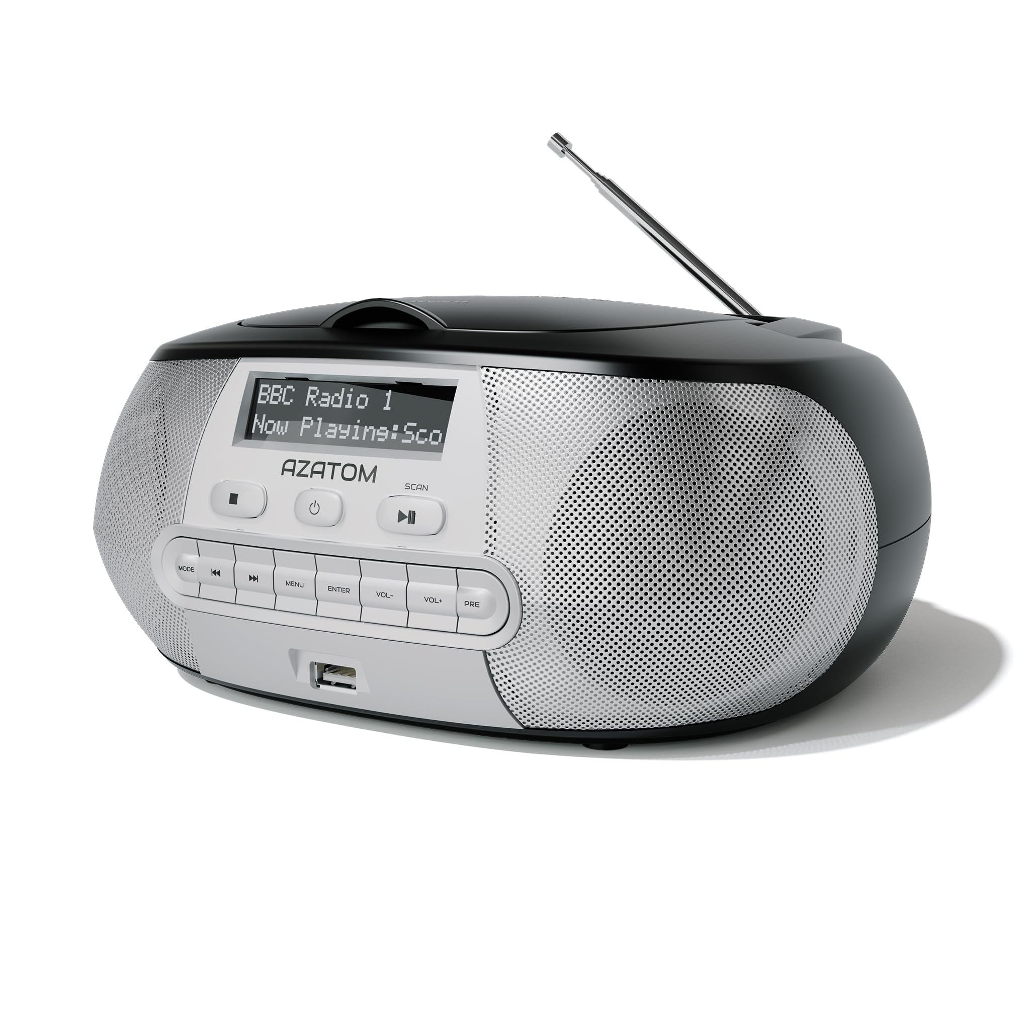 Portable CD Player with DAB/DAB+/FM Digital Radio | Bluetooth & USB MP3 Player | Battery & Mains Powered (6x”C”) | Dual Alarms & Sleep Timer | Perfect for Home, Office or Outdoors | AZATOM Zenith Z2