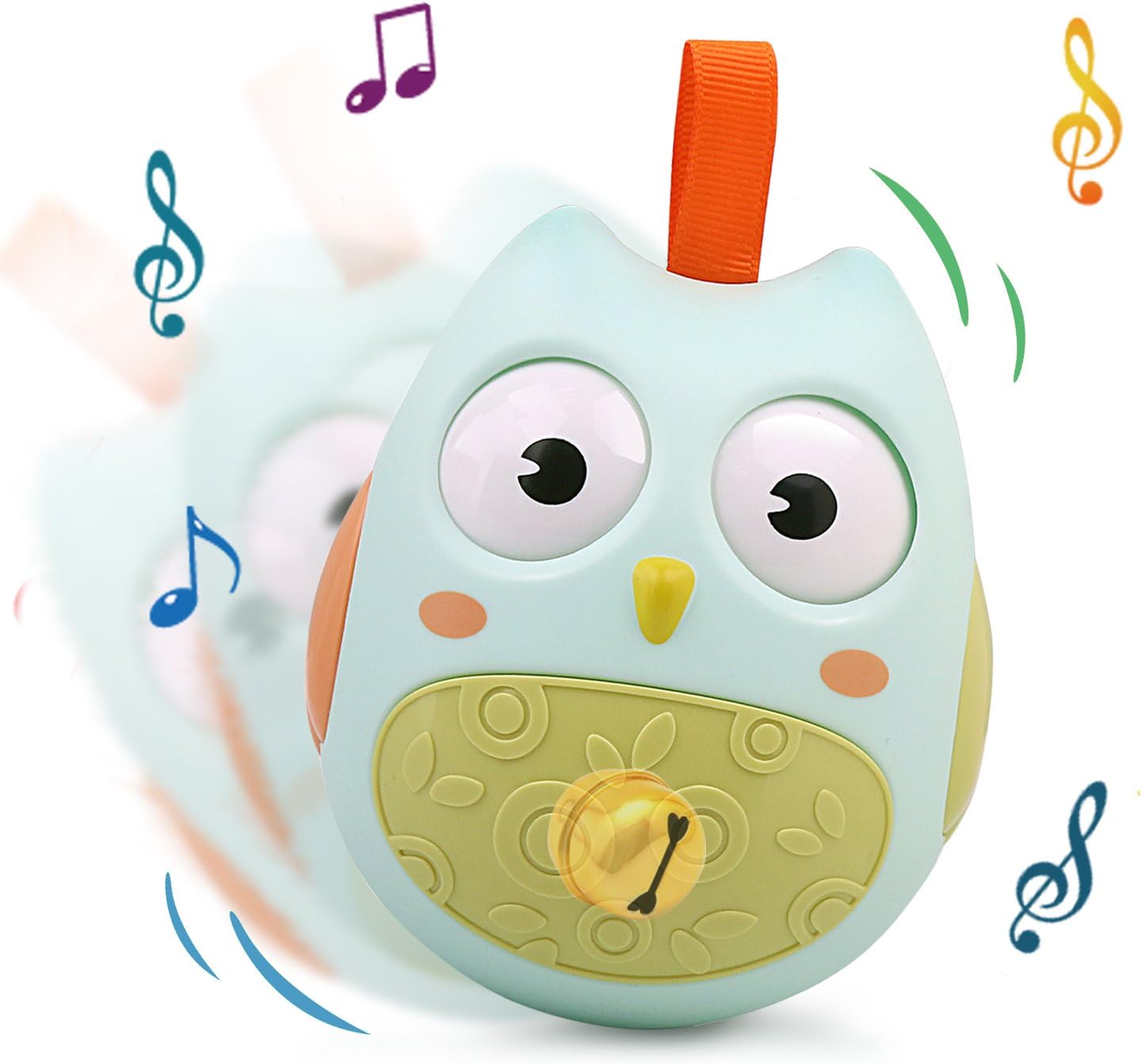GUHEE Baby Toys Newborn Infant Toys Pram Pushchair Toys New Baby Gifts Educational Toys Rattle Owl Roly-Poly Boys Girls (Green)