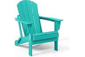 WestinTrends Outdoor Folding HDPE Adirondack Chair for Patio, Backyard, Balcony, Comfortable Seat and All Weather Resistant, Turquoise