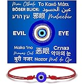 Evil Eye Red String Jewelry – Adjustable Bracelet, Choker or Anklet | Authentic Turkish Talisman for Good Luck, Kabbalah Protection | Men and Women Gift