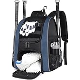 MATEIN Baseball Backpack, Lightweight Softball Bags with Shoes Compartment for Men, Large Capacity Baseball Bag Gifts for Adults with Fence Hook Hold 4 Tee Ball Bats, TBall Gear, Helmet