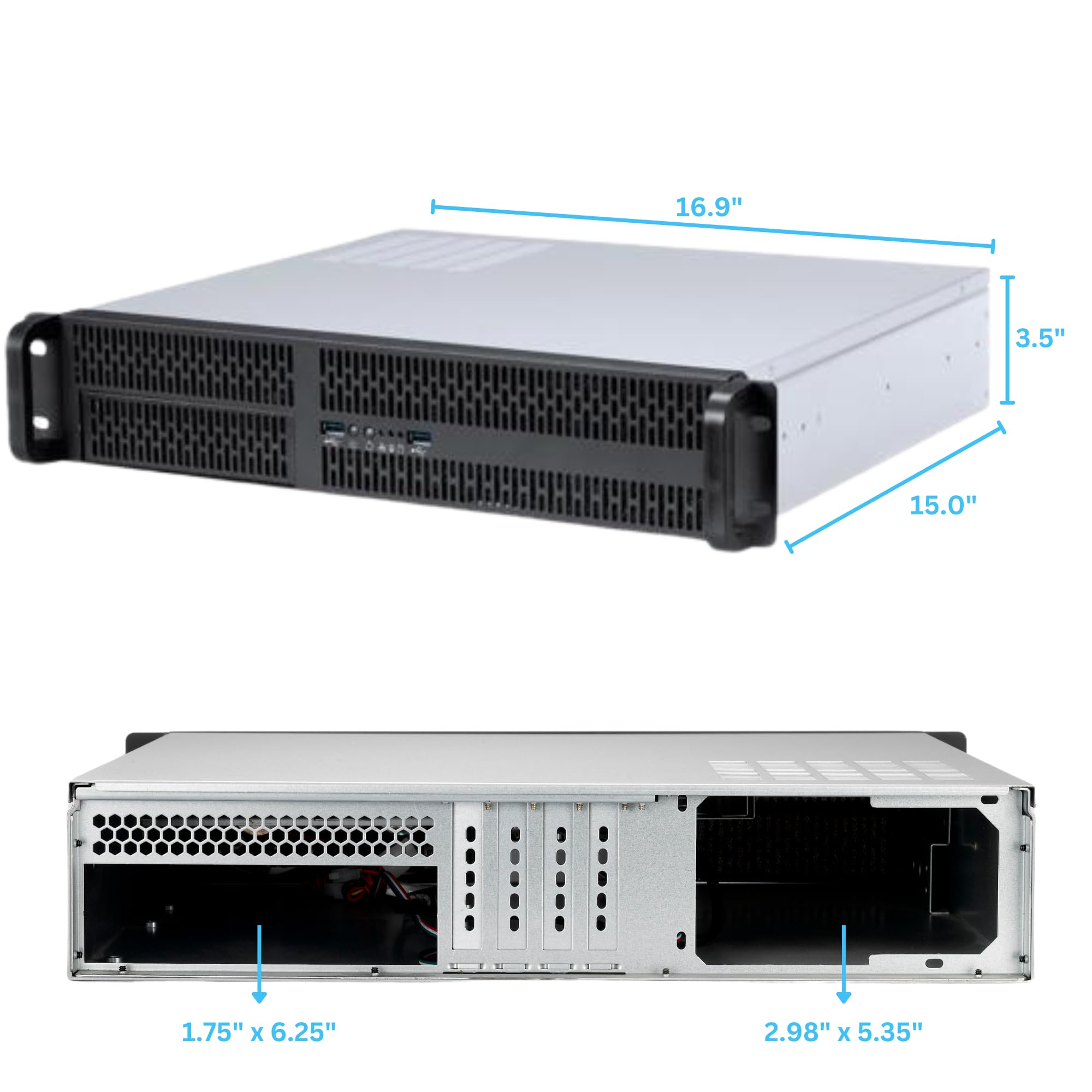 2U Server Chassis, Server Case; 4X 3.5/2.5