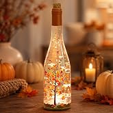 Fall Snow Globe Decorations Lighted Maple Tree Glitter Lantern | 6h Timer, Battery Powered, Autumn Snowglobe Fall Decorations for Home, Thanksgiving Tabletop Display