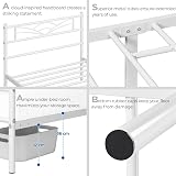 Yaheetech 3ft Single Bed Frame Slatted Metal with Cloud Headboard White view 5