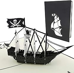 PopLife Black Pirate Ship Pop Up Card for All