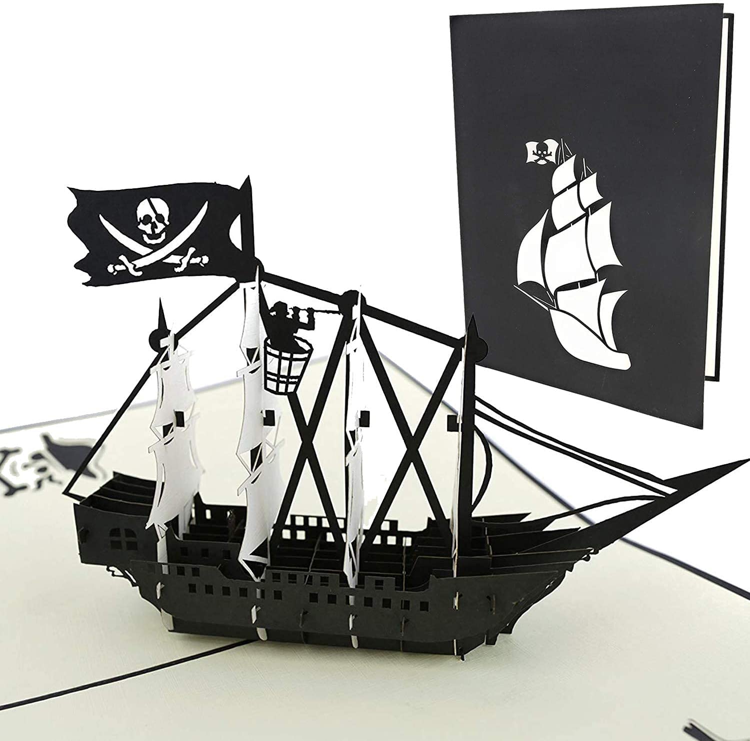 PopLife Black Pirate Ship Pop Up Card for All