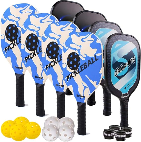 Senston Pickleball Growth kit 4 x Graphite Pickleball