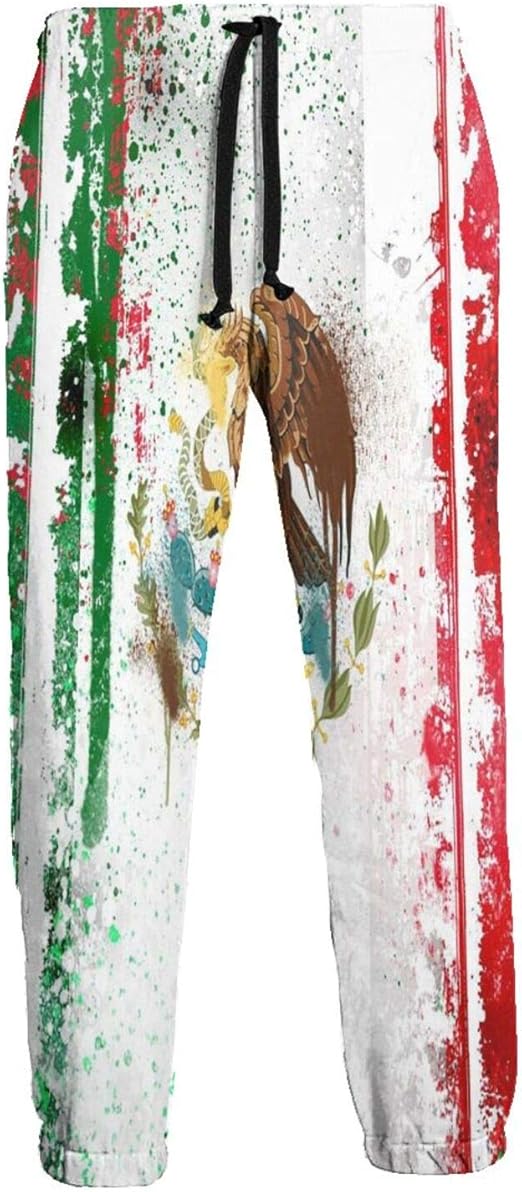 Olverz Vintage Mexican Flag Men Sports Pants Comfy Cool Sweatpants