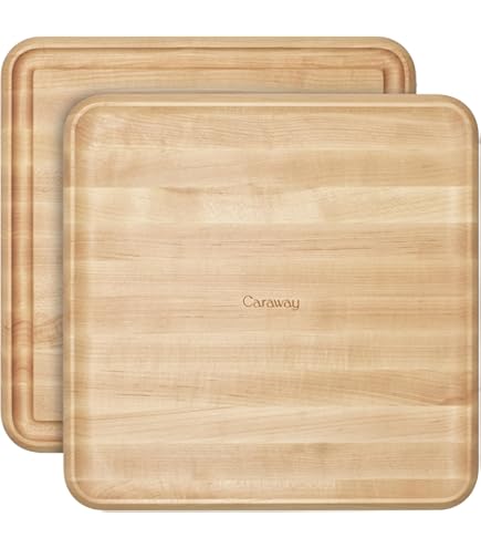 Tabla De Cortar Caraway Grande (17 X 12 Pulgadas), Tabla De Cortar De Madera, Hecha De Madera De Abedul Certificada FSC, Aceite Mineral Seguro Para Alimentos Y Acabado De Cera