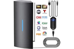 LALEI 950+ Miles Range for Smart TV Antenna, 2024 Long Range TV Antenna for Smart TV Indoor, Upgraded Digital TV Antenna Indoor Support 8K 4K 1080P for All TVs/Older TVs - 36ft Coax Cable