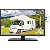 SYLVOX 22 Inch RV TV, 1080P Television 12/24 Volt DC Powered Integrated HDTV(ATSC) Tuner, Built-in DVD Player Speaker FM Radi