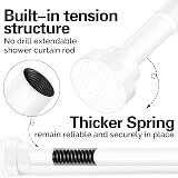 KIAMXNE Stainless Steel Extendable Shower Curtain Rod 132-195cm White view 4