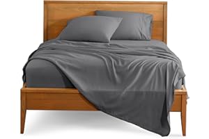 Bare Home Split Head Flex King Sheet Set - 1800 Ultra-Soft Microfiber Bed Sheets - Double Brushed - Deep Pockets - Easy Fit - 4 Piece Set - FlexTop Bedding Sheets (Grey)