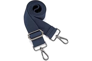 S&loyoe Thickened Solid Color Purse Straps Replacement Crossbody Bag Strap Adjustable Wide Guitar Straps for Handbags 1.5inch (Dark blue gunmetal buckle)