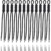 KJML DIY Paracord Keychain 12pcs Paracord Rope Keychain Braided Cord Rope Bag Charm for Purse Handbag Decoration Accessories