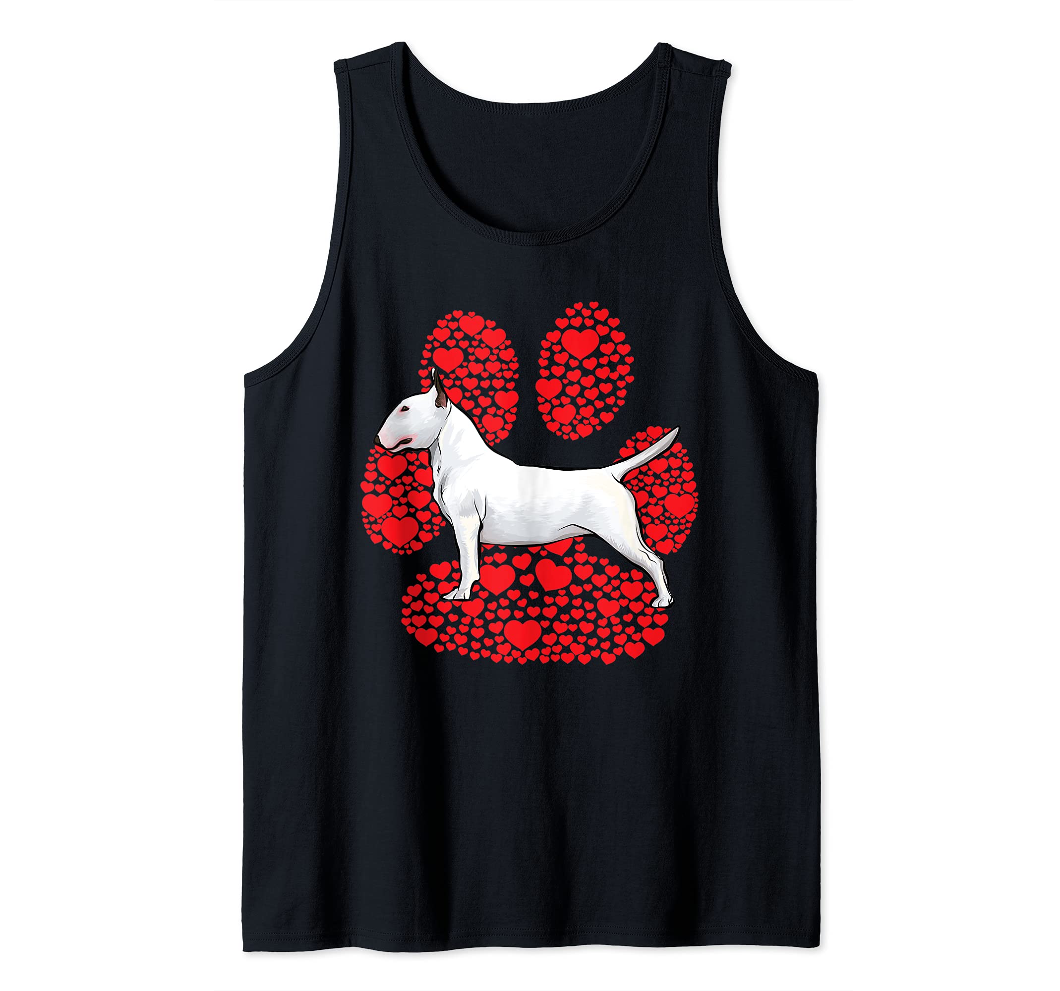 Bull Terrier Valentines Day Dog Love Paw Tank Top